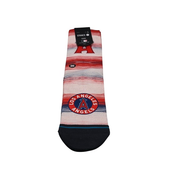 Stance Los Angeles Angels MLB Striped Crew Socks Mens Size Large Multicolor - Picture 1 of 5
